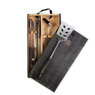 SCHMIDT BROTHERS CUTLERY Schmidt Brothers™ Cutlery Bonded Ash 4-Piece Grill Set