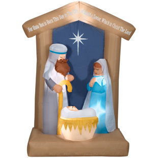 GEMMY INDUSTRIES Gemmy Christmas Airblown Nativity with Archway Scene