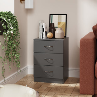 EBERN DESIGNS Deloni 3 Drawer 40Cm W Chest of Drawers Nightstand Bedside Cabinet