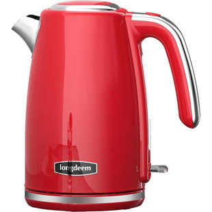 Longdeem 1.7L Electric Kettle: 1500W, Auto-Off, Boil-Dry Protection, Red