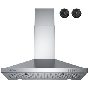 IsEasy 30" 500 CFM Convertible Wall Mount Range Hood with Charcoal Filters and Vent Hose