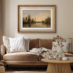 IDEA4WALL Rustic Countryside " Vintage Sunset Horizon Forest Lake "