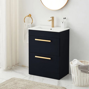 MERCER41 Monell 24" Modern Free-standing 2-Drawer Single Bathroom Vanity Set