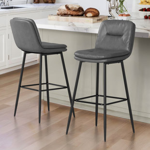 TRENT AUSTIN DESIGN® Pelayo Upholstered Leather Bar & Counter Stool (Set of 4)