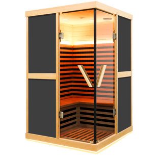 HOSAUNA Infrared Sauna 1980W Canadian Hemlock APP Control for 2 Person