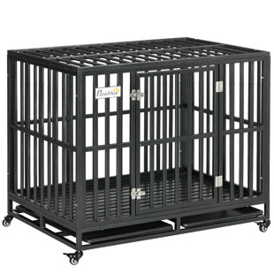 TUCKER MURPHY PET™ Tucker Murphy™ Pet 45 Heavy Duty Steel Dog Crate Kennel Pet Cage With Wheels For Portability
