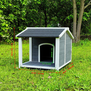 DRDINGRU Gray/White Wood Igloo Style Dog House