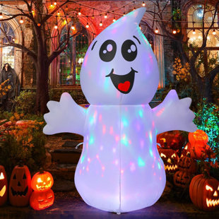 GOOSH Halloween Inflatable 5 FT Cute Ghost Outdoor Decorations with Magic Light