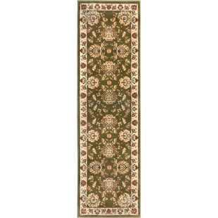 WELL WOVEN Runner Timeless Oriental Machine Woven Green/Beige Area Rug