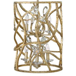 FREDRICK RAMOND Eve 6 - Light Fabric Cylinder Chandelier