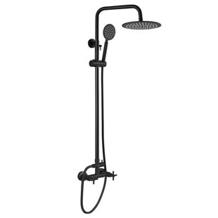 AQUASTYLE Mariano Dual Function Outdoor Shower with Two Cross Handles, Stainless Steel