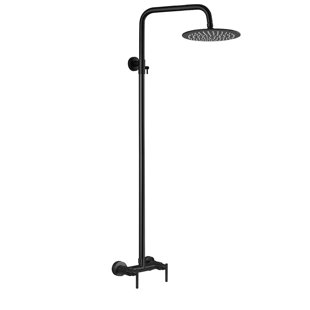 AQUASTYLE Lunetta Single Function Outdoor Shower with Two Lever Handles, Stainless Steel