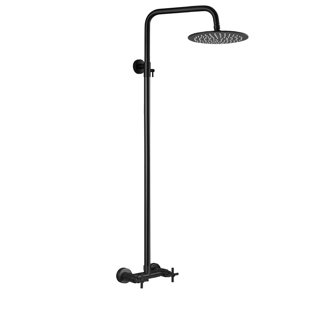AQUASTYLE Leora Single Function Outdoor Shower with Two Cross Handles, Stainless Steel