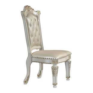 WORLD MENAGERIE Cabildo Tufted Faux Leather Upholstered Side Chair (Set of 2)