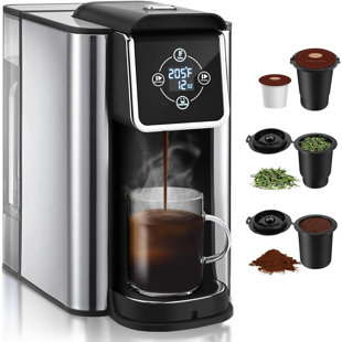 SIFENE 3-in-1 Coffee Maker: K-Cup, Ground Coffee, Tea, Custom Temp/Strength, 50oz Reservoir