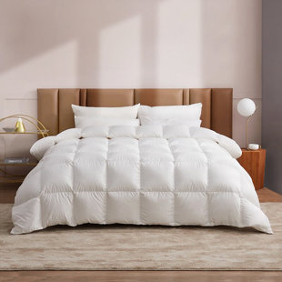 VALENCIALUXE All Season Lightweight Down & Feather Blend Comforter, 650in³/oz Fill Power