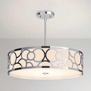 Signature Hardware Spotswood 3 Light 20" Wide Drum Pendant / Semi-Flush Ceiling Fixture