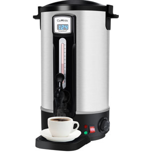 KCOURH Commercial Large Coffee Urn 100-Cup Coffee Maker Temperature Control and Display Premium Stainless