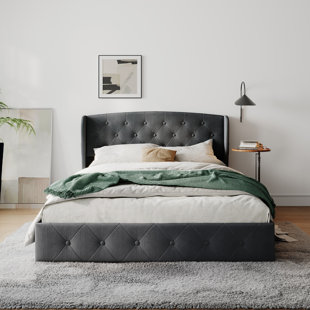 LARK MANOR™ Amorita Upholstered Wingback Storage Bed