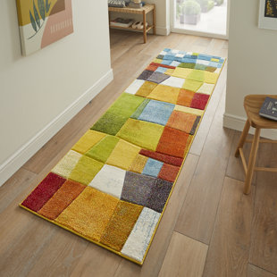 CONCEPT LOOMS Geometric Machine Woven Multicolour Area Rug