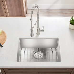 DECOMUST Undermount Single Bowl/Drop In Stainless Steel Kitchen Sink 18 Gauge