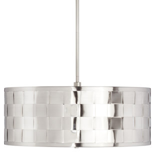 SIGNATURE HARDWARE Nassau 4 - Light Brushed Nickel Drum Chandelier