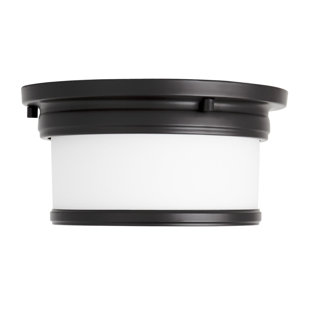 SIGNATURE HARDWARE Summerlake 1 - Light 10" Wide Drum Flush Mount