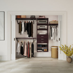 John Louis Home Solid Wood Reach-In Closet System with 3-Drawers