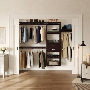 John Louis Home Solid Wood Reach-In Simplicity Closet System with 2-Drawers