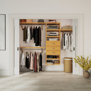 John Louis Home Solid Wood Reach-In Closet System with 3-Drawers