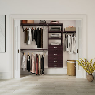 John Louis Home Solid Wood Reach-In Closet System with 6-Drawers