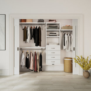 John Louis Home Solid Wood Reach-In Closet System with 4-Drawers White
