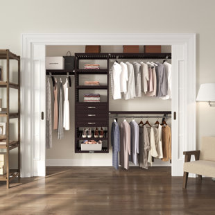 John Louis Home Solid Wood Walk-In Closet System with 3-Drawers