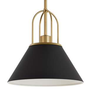 JASMINE ROTH BY HUNTER Jasmine Roth 1 - Light Flat Matte Black Cone Pendant