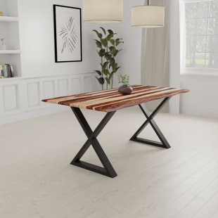WILLISTON FORGE Esposito 67" Double Pedestal Live Edge Dining Table