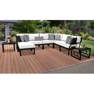 KATHY IRELAND HOMES & GARDENS BY TK CLASSICS kathy ireland Homes & Gardens Madison Ave. 9-Piece Outdoor Sectional Seating Group with Cushions