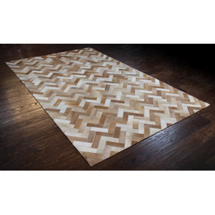 BASHIAN RUGS Santa Fe Hand Loomed Leather Chevron Rug