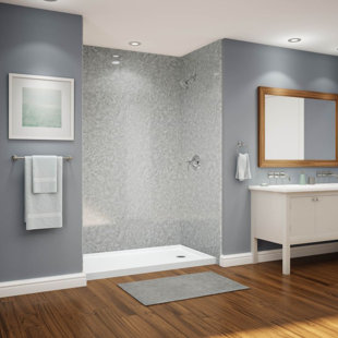 AVORA BATH Smooth Silverstone Acrylic Large Shower Walls