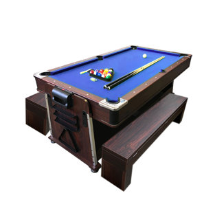 SIMBA USA INC Pool Table 7ft Blue + Air Hockey + Table Tennis + Table – Bullet With Benches