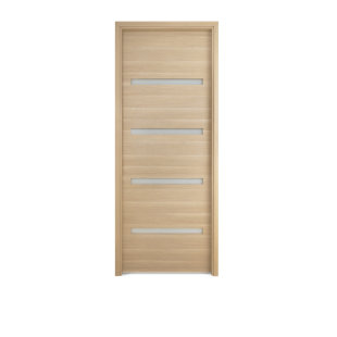 LEGNORI Modern Prehung Italian Interior Door Urban Vetro Prefinished White Oak