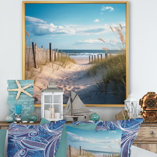 HIGHLAND DUNES Path To The Beach IV - Nautical & Beach Wall Art Living Room