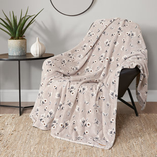 Lucky Brand Daisy Floral Plush & Cozy Throw Blankets - 50" x 70"