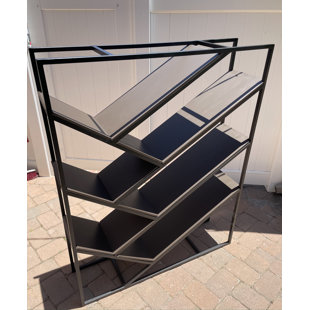 DECORFIT 60" H x 36" W Angled Modern Bookcase 7 Shelves Home Office Balcony