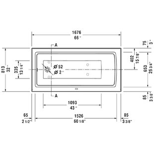 DURAVIT Architec 66" x 32" Alcove Bathtub