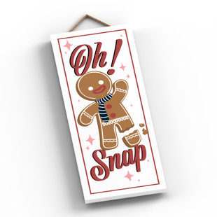 GLOBAL DESIGNS FENTON LTD Oh Snap Gingerbread Christmas Wooden Wall Décor