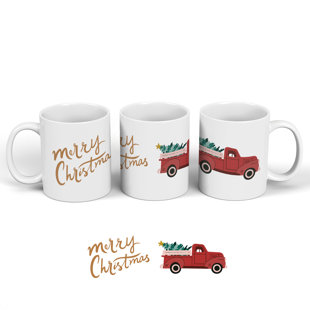 GLOBAL DESIGNS FENTON LTD Merry Christmas Festive Truck Ceramic Classic Mug