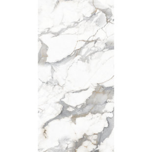 MALAKAN INC Calacatta Carrara 24'' x 48'' Marble Look Wall & Floor Matt Porcelain Tile