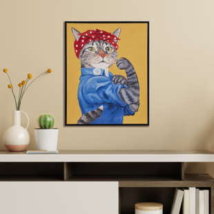 TRINX Jodice Pet Portrait Rosie the Feline Framed Canvas Wall Art