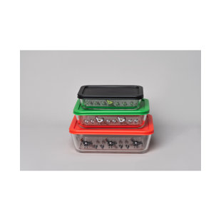 Genicook Borosilicate Glass 3 Container Food Storage Set