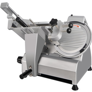 KCOURH Commercial Electric Frozen Meat Deli Slicer Blade Stainless Steel Adjustable Thickness 450W